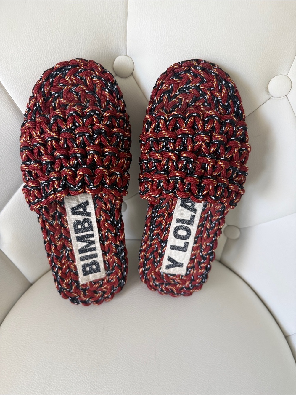 BIMBA Y LOLA Rope Knitted Multicolor Braided Slide Sandals 8US 38EU - Picture 12 of 16